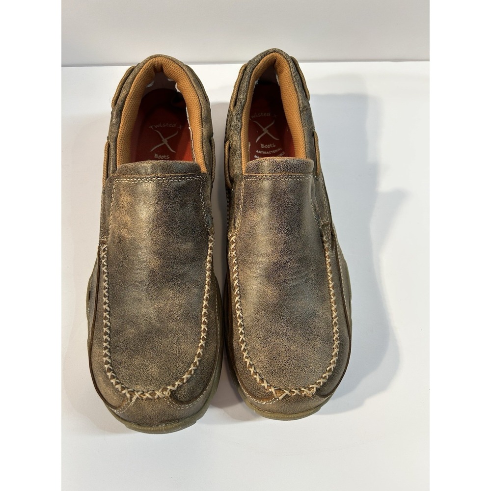 Twisted X Driving Moc Slip On Shoes Brown Leather Men's 11M Casual